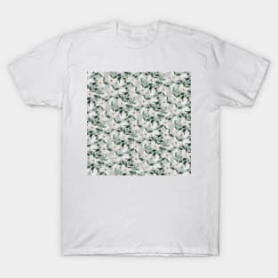 White Roses Floral Painting T-Shirt